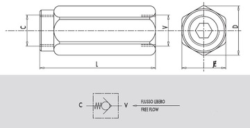 Клапан обратный VU 1/4" 1Bar