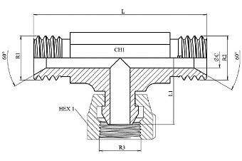 Тройник BSP 5/8" (Ш-Г-Ш)